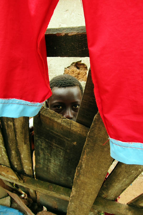 Curious neighbour in Gadouan, Côte d'Ivoire